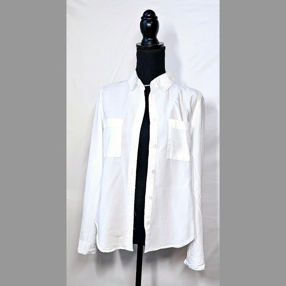 S White Button Down Blouse - Picture 1 of 4